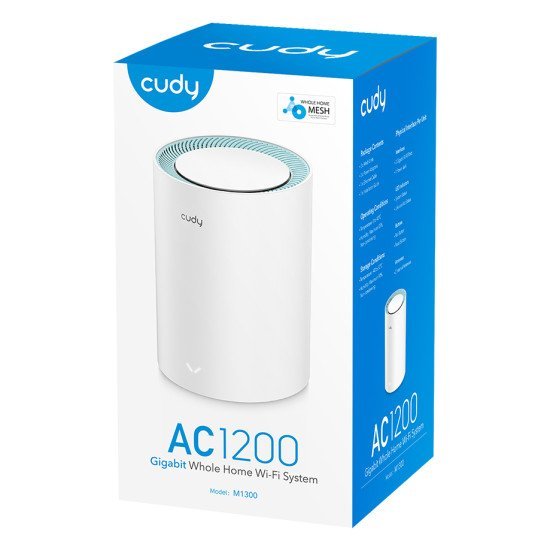 Cudy Wi-Fi Mesh System M1300, Ac1200 1200Mbps, Gigabit, Dual Band, V2.0