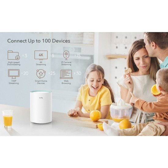 Cudy Wi-Fi Mesh System M1300, Ac1200, Gigabit, Dual Band, V2.0, 2Τμχ