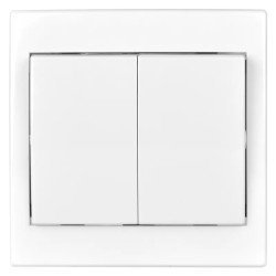 Tesla Stropkov Διακόπτης Κομμυτατέρ Praktik A0264, Διπλός, Λευκός