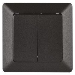 Emos Διακόπτης Αλέ-Ρετούρ A6100.8, Διπλός, 2-Way, Μαύρος