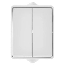 Emos Διακόπτης Κομμυτατέρ A1398.4, Εξωτερικού Χώρου, Διπλός, Λευκός