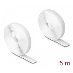 Delock Αυτοκόλλητη Ταινία Τύπου Velcro 20919, 5M X 20Mm, Λευκή