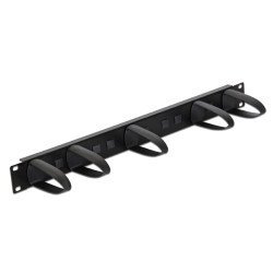 Delock Cable Management 43345 Για Rack 19"/1U, 5X Γάντζοι, Μαύρο