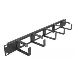 Delock Cable Management 66659 Για Rack 19"/1U, 5X Γάντζοι, Μαύρο