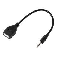 Powertech Καλώδιο 3.5Mm Σε Usb 2.0 Female Cab-J055, 0.5M, Μαύρο