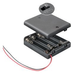 Goobay Θήκη Μπαταρίας 11473 Με Διακόπτη, Για 4X Aa Μπαταρίες, Μαύρη