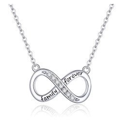 Bamoer Κολιέ Άπειρο Scn352 Με Κυβική Ζιρκόνια, Ασήμι 925, Ασημί