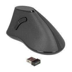Delock Ασύρματο Vertical Ποντίκι 12622 Οπτικό, 5 Πλήκτρα, 1000Dpi, Μαύρο