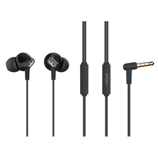 Celebrat Earphones Με Μικρόφωνο G21, 3.5Mm, 1.2M, Μαύρα Celebrat Earphones Με Μικρόφωνο G21, 3.5Mm, 1.2M, Μαύρα