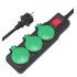 Powertech Πολύπριζο Pt-1070, 3X Schuko, Ip44, 16A, 1.5M, Μαύρο