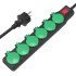 Powertech Πολύπριζο Pt-1071, 6X Schuko, Ip44, 16A, 1.5M, Μαύρο