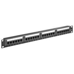 Goobay Patch Panel 93866, 19"/1U, 24X Θύρες Δικτύου, Cat 6, Μαύρo Goobay Patch Panel 93866, 19"/1U, 24X Θύρες Δικτύου, Cat 6, Μαύρo