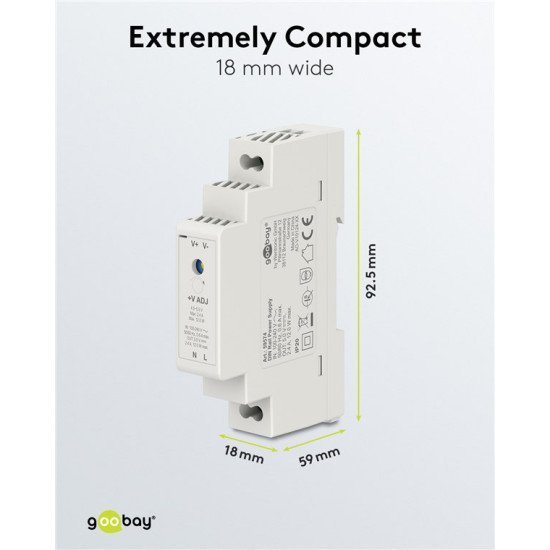 Goobay Τροφοδοτικό 59574 Για Din Rail, 5V/2.4A, 12W, Ip20 Goobay Τροφοδοτικό 59574 Για Din Rail, 5V/2.4A, 12W, Ip20