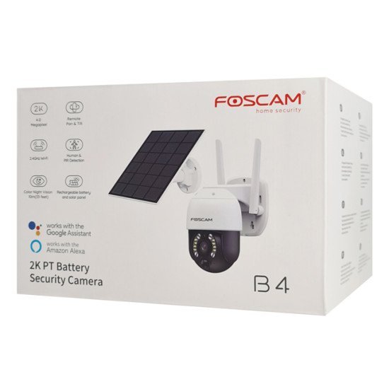 Foscam Smart Ip Ηλιακή Κάμερα B4, 5000Mah, Ip65, 4Mp, Wifi, Ptz