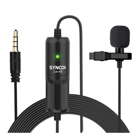 Synco Μικρόφωνο Lav-S8 Με Clip-On, Omnidirectional, 3.5Mm, 8M, Μαύρο