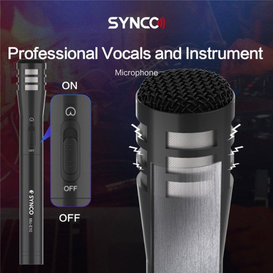 Synco Μικρόφωνο Χειρός Sy-E10-Mic, Δυναμικό, Καρδιοειδές, Xlr, Μαύρο