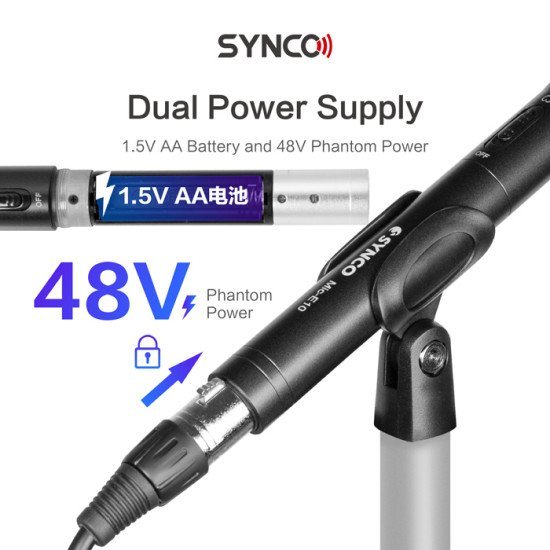 Synco Μικρόφωνο Χειρός Sy-E10-Mic, Δυναμικό, Καρδιοειδές, Xlr, Μαύρο