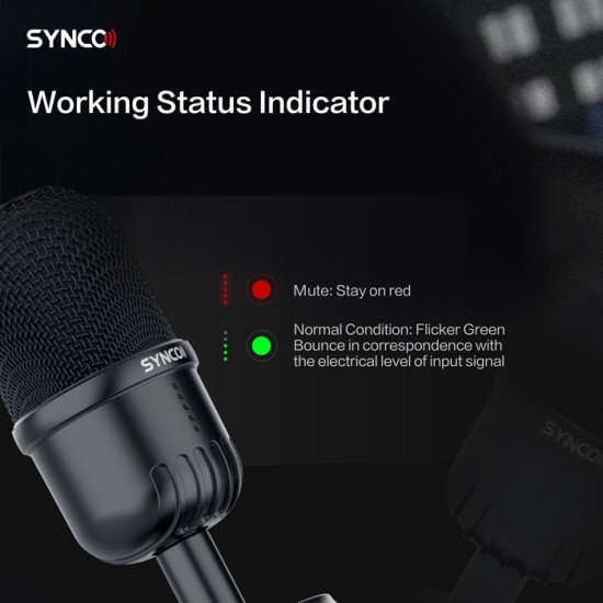 Synco Επιτραπέζιο Μικρόφωνο Sy-V1M-Cmic, Δυναμικό, Καρδιοειδές, Usb