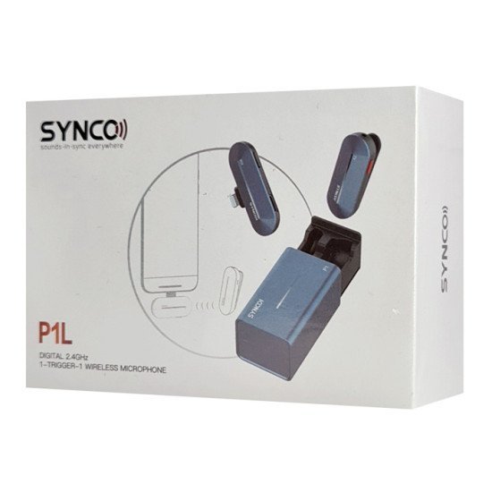 Synco Ασύρματο Μικρόφωνο P1L Με Θήκη Φόρτισης, Lightning, 2.4Ghz, Γκρι