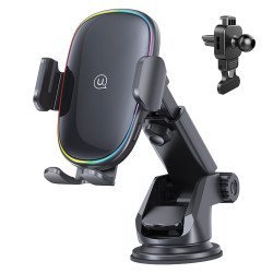 Usams Ασύρματος Φορτιστής & Βάση Αυτοκινήτου Us-Cd187, 15W, Μαύρος