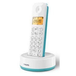 Philips Ασύρματο Τηλέφωνο D1601T-34, Με Ελληνικό Μενού, Λευκό-Πράσινο