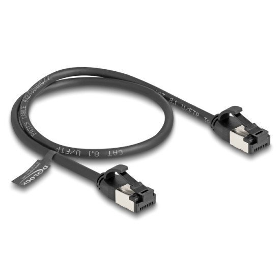 Delock Καλώδιο U/Ftp Cat 8.1 80182, 40Gbps, 30 Awg, 0.50M, Μαύρο Delock Καλώδιο U/Ftp Cat 8.1 80182, 40Gbps, 30 Awg, 0.50M, Μαύρο