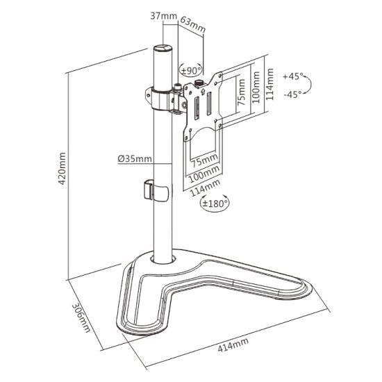 Brateck Βάση Γραφείου Ldt57-T01 Για Οθόνη 17"-32", Έως 9Kg Brateck Βάση Γραφείου Ldt57-T01 Για Οθόνη 17"-32", Έως 9Kg