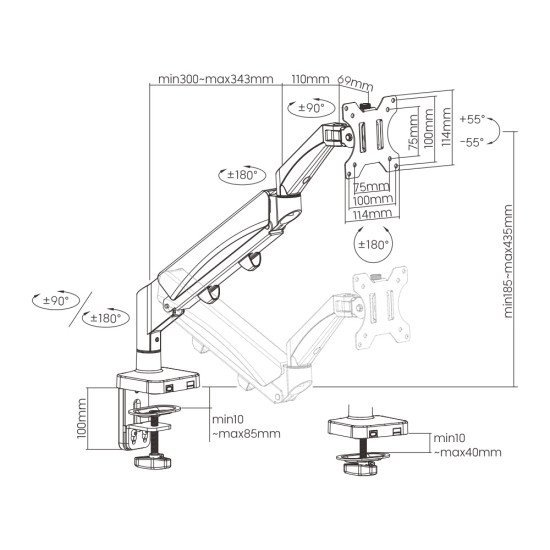 Brateck Βάση Γραφείου Ldt56-C012 Για Οθόνη 17"-32", Έως 9Kg Brateck Βάση Γραφείου Ldt56-C012 Για Οθόνη 17"-32", Έως 9Kg