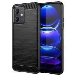 Powertech Θήκη Carbon Mob-1848 Για Xiaomi Note 12 5G/Poco X5, Μαύρη