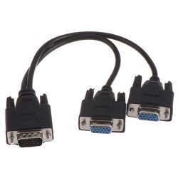 Powertech Vga Splitter Cab-G039, Αρσενικό Σε 2X Θηλυκό, Hd, 0.20M, Μαύρο
