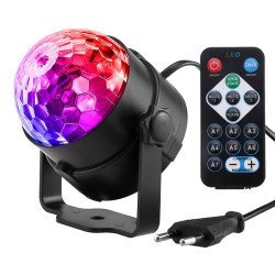 Led Φωτορυθμικό Φωτιστικό Zs48 Με Χειριστήριο, Rgb, 3W, Μαύρο