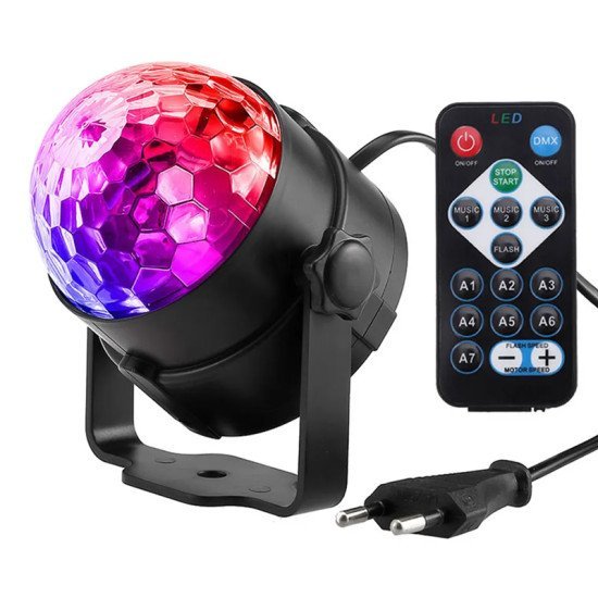 Led Φωτορυθμικό Φωτιστικό Zs48 Με Χειριστήριο, Rgb, 3W, Μαύρο Led Φωτορυθμικό Φωτιστικό Zs48 Με Χειριστήριο, Rgb, 3W, Μαύρο