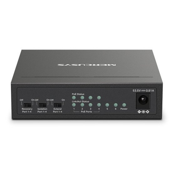 Mercusys Desktop Switch Ms106Lp, 6X 10/100 Mbps, Poe+, Ver. 1.0 Mercusys Desktop Switch Ms106Lp, 6X 10/100 Mbps, Poe+, Ver. 1.0