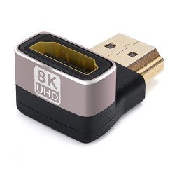 Powertech Αντάπτορας Hdmi 2.1 Cab-H158, 8K/60Hz, Γωνιακός, Μαύρος