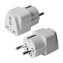 Powertech Αντάπτορας Ρεύματος Pt-1097 German Type/Universal, Λευκό, 5Τμχ