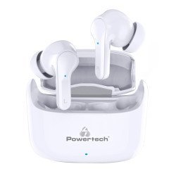 Powertech Earphones Με Θήκη Φόρτισης Soul, Tws, Anc, 45/400Mah, Λευκά