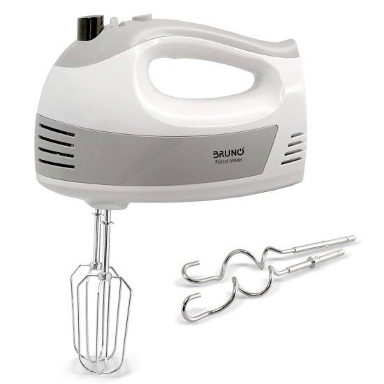 Bruno Μίξερ Χειρός Brn-0110, 500W, 5 Ταχύτητες & Turbo, Λευκό Bruno Μίξερ Χειρός Brn-0110, 500W, 5 Ταχύτητες & Turbo, Λευκό