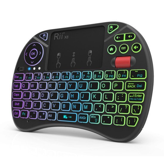 Riitek Ασύρματο Πληκτρολόγιο Mini X8 Με Touchpad, Rgb Backlit, 2.4Ghz