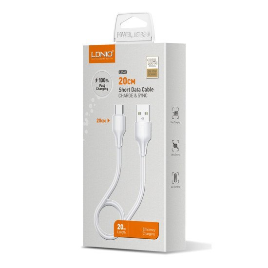 Ldnio Καλώδιο Micro Usb Σε Usb Ls540, 2.4A, 20Cm, Λευκό Ldnio Καλώδιο Micro Usb Σε Usb Ls540, 2.4A, 20Cm, Λευκό