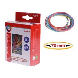 Mp Λαστιχάκια Συσκευασίας Pg019 Σε Κουτί, No7, 1.5X70Mm, 60G, Χρωματιστά