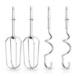 Bruno Σετ Χτυπητήρια Ανάμειξης & Άγκιστρα Ζύμης Για Μίξερ Brn-0110, 4Τμχ