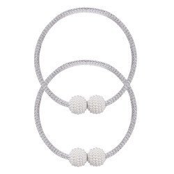 Roxxani Δέστρα Κουρτίνας Rxn-0024, Μαγνητική, Γκρι, 2Τμχ