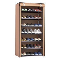 Υφασμάτινη Παπουτσοθήκη Huh-0125 Με 7 Ράφια, 57X28X126Cm, Καφέ