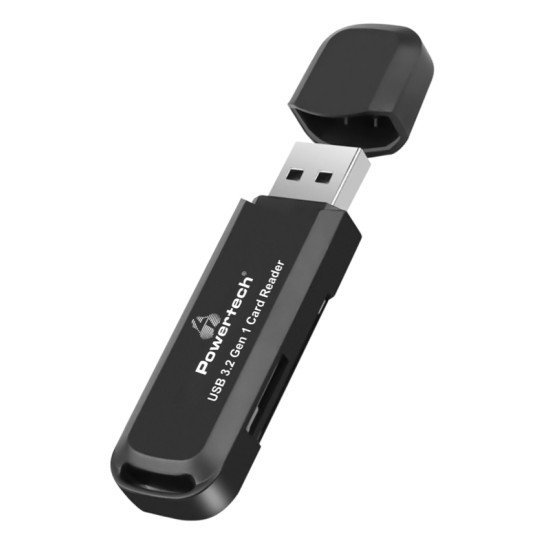 Powertech Card Reader Pt-1112 Για Sd & Micro Sd, Usb 3.2, 5Gbps, Μαύρο