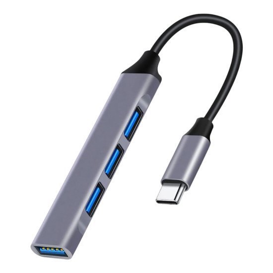 Powertech Usb-C Hub Pt-1113, 4X Usb 3.2 Gen 1 Θύρες, 5Gbps, Γκρι