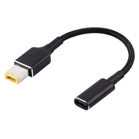 Powertech Καλώδιο Τροφοδοσίας Cab-Uc077, Usb-C Σε Slim Tip Lenovo, Μαύρο