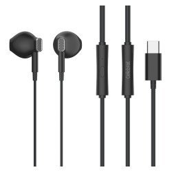 Celebrat Earphones Με Μικρόφωνο D12, Usb-C, 1.2M, Μαύρα