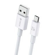 Celebrat Καλώδιο Micro Usb Σε Usb Cb-24M, 2.1A, 1.2M, Λευκό Celebrat Καλώδιο Micro Usb Σε Usb Cb-24M, 2.1A, 1.2M, Λευκό