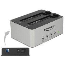 Delock Docking Station 63991, Clone Function, 2X 2.5/3.5" Ssd/Hdd, 5Gbps
