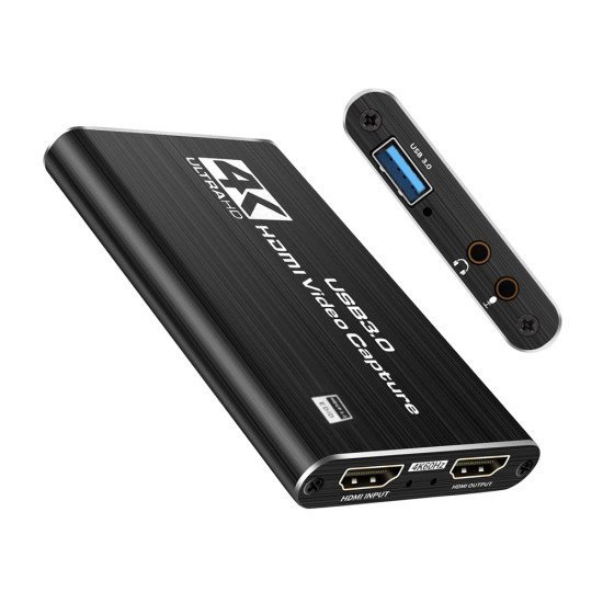 Powertech Hdmi Video Capture Cab-H164, Usb 3.0, 4K/60Hz, Μαύρο